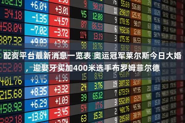 配资平台最新消息一览表 奥运冠军莱尔斯今日大婚，迎娶牙买加400米选手布罗姆菲尔德